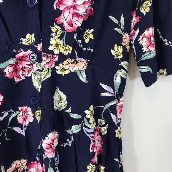 NWT Band of Gypsies Blue Midi Floral Dress - Picture 2 of 6